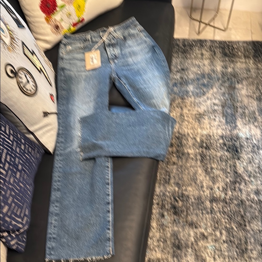 Ag Adriano Goldschmied Blue Straight Leg Jeans